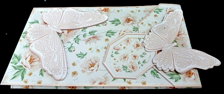 Pink Magnolias with Butterflies Card/Money Envelope Mini Kit by Diane  Hitchcox