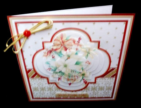 CHRISTMAS POINSETTIA BOUQUET 8x8 Pyramage Mini Kit by Diane  Hitchcox