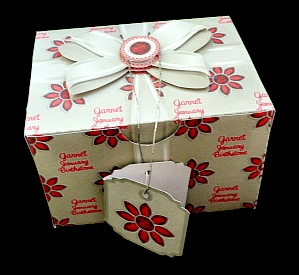 Gift Box January Birthstone Garnet with Bow Decoupage by Diane  Hitchcox