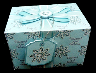 Gift Box April Birthstone Diamond with Bow Decoupage by Diane  Hitchcox
