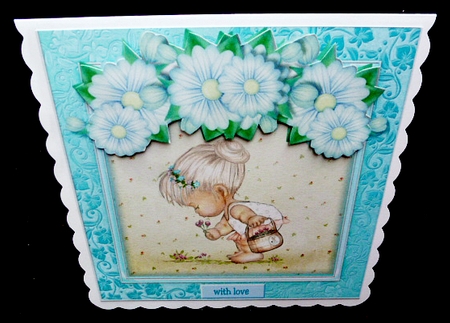 Cute Girl & Flowers 3 by Diane  Hitchcox