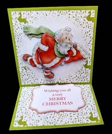 JUST SKATING BY CHRISTMAS EASEL CARD by Diane  Hitchcox