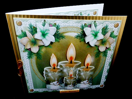 Beautiful Golden Candles & Flowers 8x8 Mini Kit by Diane  Hitchcox