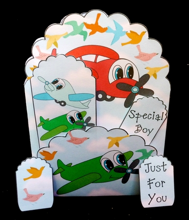 Pocket Tag Card - Planes and Birds by Diane  Hitchcox