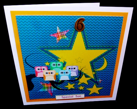 Hooty Rainbow of Owls Card Quick Card Kids Card Topper by Diane  Hitchcox