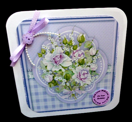 Beautiful Lilac Bouquet on a Quadrifoil mat  by Diane  Hitchcox