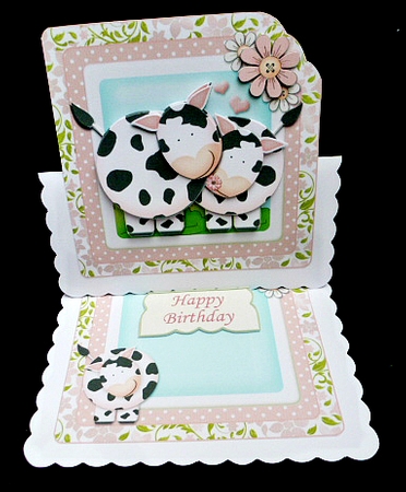 Loving Cows Large Scalloped Corner Card Kit by Diane  Hitchcox