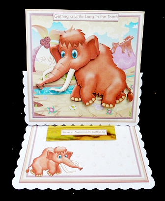 LONG IN THE TOOTH MAMMOTH WOBBLY HEAD CARD 8x8 Decoupage & Insert Mini Kit by Diane  Hitchcox
