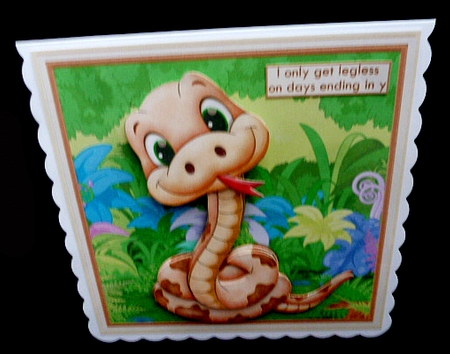 LEGLESS SNAKE WOBBLY HEAD CARD 8x8 Decoupage, Ages & Insert Mini Kit by Diane  Hitchcox