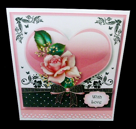 The Gift Of Hearts & Flowers - Pink Rose 8x8 by Diane  Hitchcox