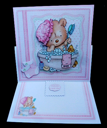 BATH TIME BABY GIRL 8x8 Decoupage & Insert Mini Kit by Diane  Hitchcox