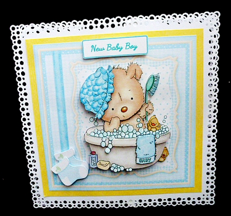 BATH TIME BABY BOY 8x8 Decoupage & Insert Mini Kit by Diane  Hitchcox