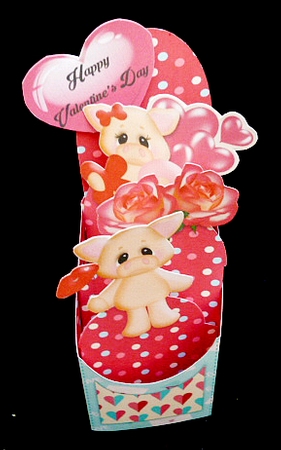 Hogs & Kisses Popup Box Card & Envelope by Diane  Hitchcox
