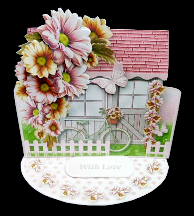 Chrysanthemums - Garden Shed Easel Card Mini Kit by Diane  Hitchcox