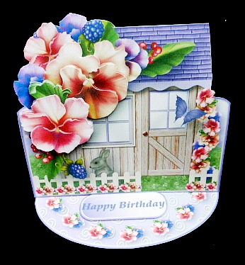 Pansies - Garden Shed Easel Card Mini Kit by Diane  Hitchcox