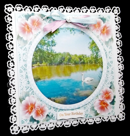 Beautiful Love Roses and Lake Scene  by Diane  Hitchcox