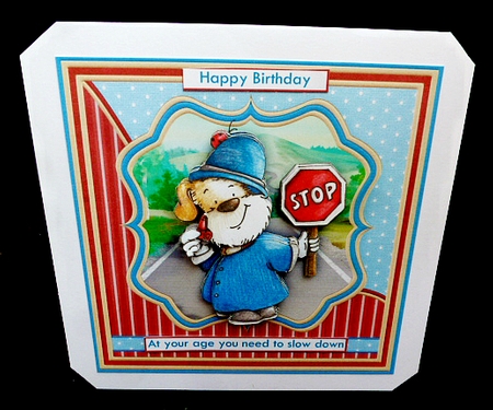 POLICE WARNING SLOW DOWN 7.5 Humorous Decoupage & Insert Mini Kit by Diane  Hitchcox