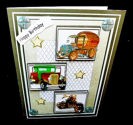 Mens Card Vintage Vehicles  by Diane  Hitchcox