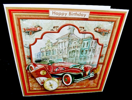RETRO CAR COPPER 8x8 Decoupage & Insert Mini Kit Various Occasions by Diane  Hitchcox