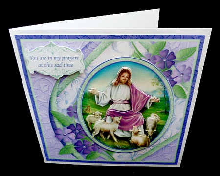 THE LORD IS MY SHEPHERD 7.5 Easter Sympathy Decoupage & Insert Mini Kit by Diane  Hitchcox