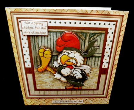 NO SPRING CHICK BUT STILL ALIVE & KICKING 8x8 Decoupage & Insert Mini Kit by Diane  Hitchcox
