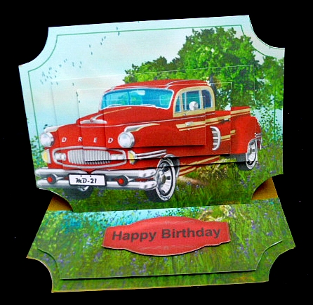 Big Red Truck Easel Card by Diane  Hitchcox