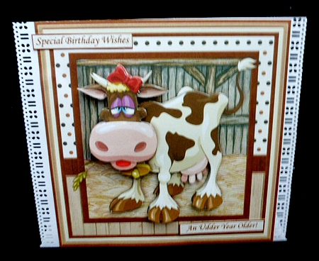 AN UDDER YEAR OLDER 8x8 Humorous Decoupage & Insert Mini Kit by Diane  Hitchcox