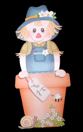 3D On the Shelf Card Kit - Flower Pot Friends Little Scarecrow Ayman by Diane  Hitchcox