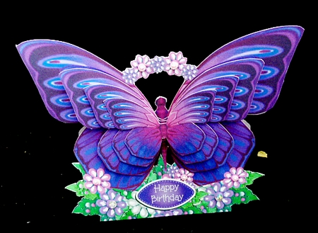 Butterfly A-Frame Card - B18 - Purple by Diane  Hitchcox