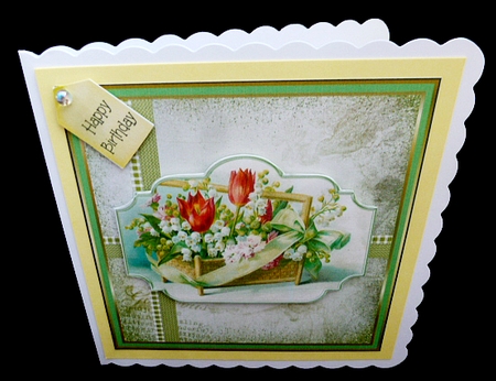 Basket of tulips and carnation by Diane  Hitchcox