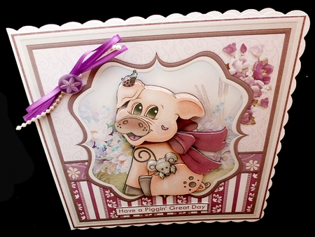 HAVE A PIGGIN GREAT DAY 8x8 Decoupage & Insert Mini Kit by Diane  Hitchcox