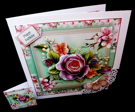 Vintage English Rose Card Front Kit by Diane  Hitchcox