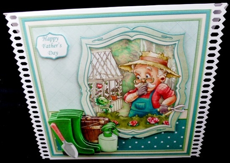 MALE GARDENER GARDENING SURPRISE 8x8 Decoupage Insert & Ages Mini Kit by Diane  Hitchcox