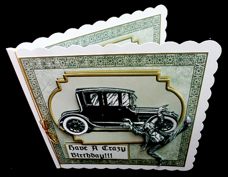Crazy Birthday Man and Car by Diane  Hitchcox