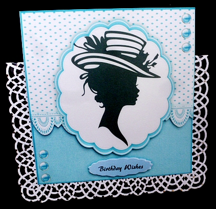 Beautiful Blue Silhouette Lady  by Diane  Hitchcox