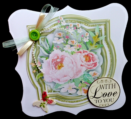   Water Coured Roses on a Gold Mat   by Diane  Hitchcox