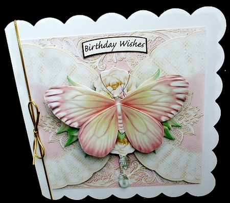 The Pink Butterfly And Lace Card Front Kit by Diane  Hitchcox