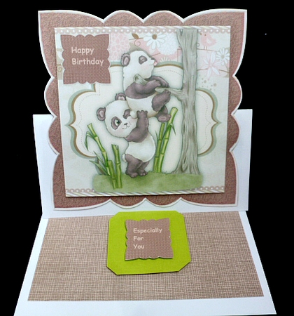 Birthday Boy Teamwork Pandas Card Topper by Diane  Hitchcox