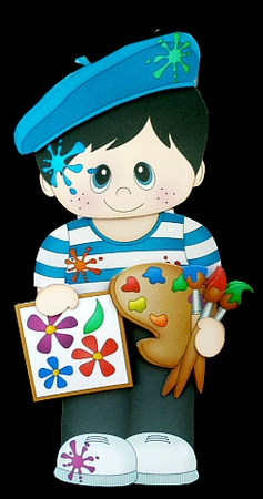 3D On the Shelf Card Kit - Little Artist Timothée is painting En Plein Air by Diane  Hitchcox