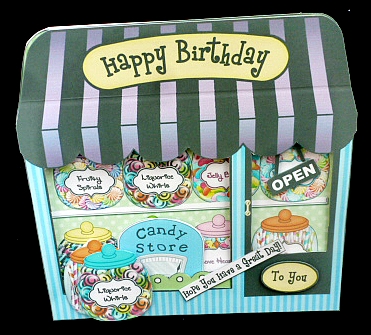 3D Shoppe Window Pop Up Card Kit -  The Candy Store Sweet Shop by Diane  Hitchcox