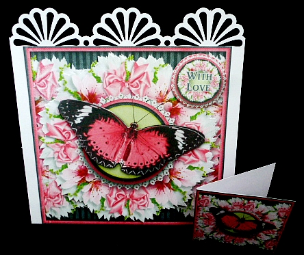 Beautiful Wreath Butterfly Card Topper 1244 by Diane  Hitchcox