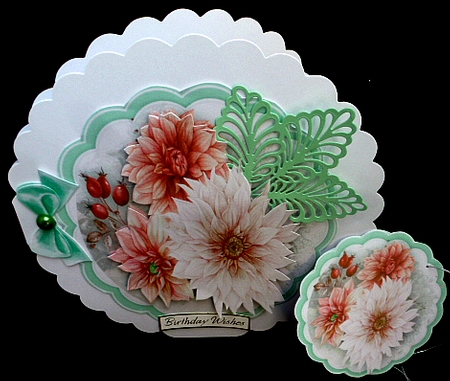 Beautiful Scalloped Posy of Pink Dahlias  by Diane  Hitchcox