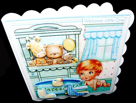 BABY BOY BATHTIME 8x8 Decoupage & Insert Mini Kit by Diane  Hitchcox