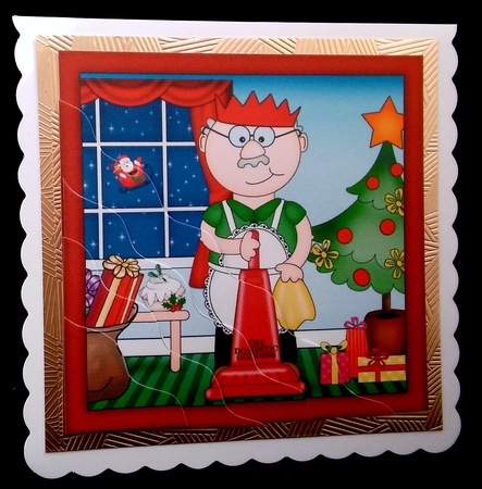 Christmas Bert Domestic Goddess Wavy Corner side stacker Topper by Diane  Hitchcox