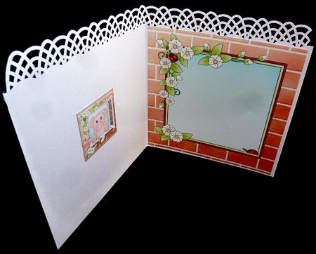 8 x 8 Mini Kit with 3d Decoupage - Through the Window -  Little Lola Elephant by Diane  Hitchcox