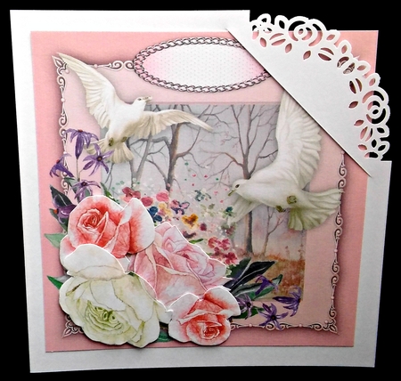 Beautifl Doves and Roses  by Diane  Hitchcox