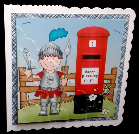 Boyz Birthday Boriz the Knight Scalloped Corner Stacker by Diane  Hitchcox