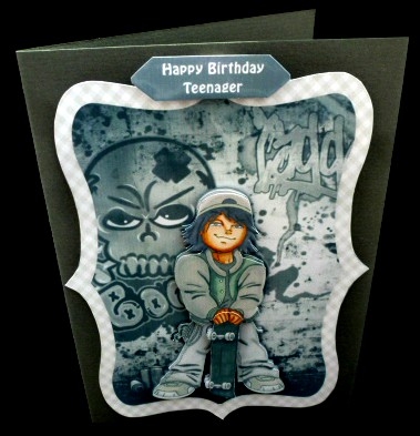 Ryder Cole Skateboarder Card Front 2 by Diane  Hitchcox