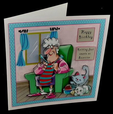Knitting fast counts as exercise - mini kit by Diane  Hitchcox