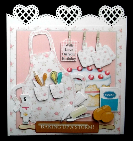 Cooks Apron Baking Up A Storm General Birthday, Mums Birthday, With Love On Your Birthday by Diane  Hitchcox